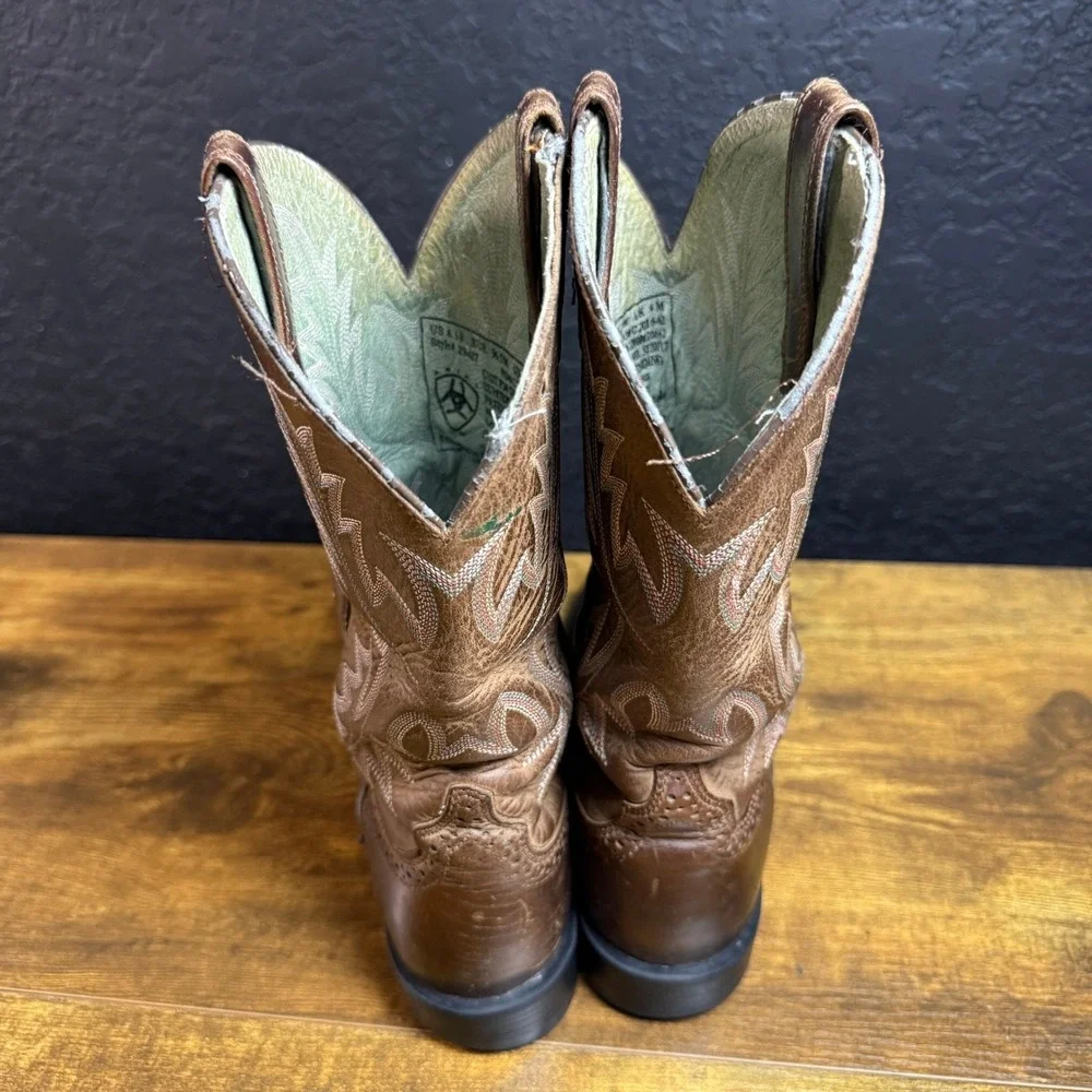 Ariat Heritage Western 29427 Brown‎ Leather Cowboy Boots Womens 6.5B